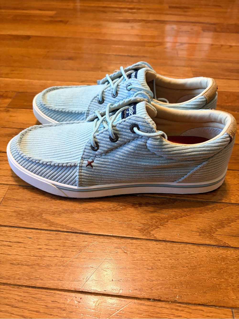 Wrangler Women's Light Blue Corduroy Lace-Up Flats